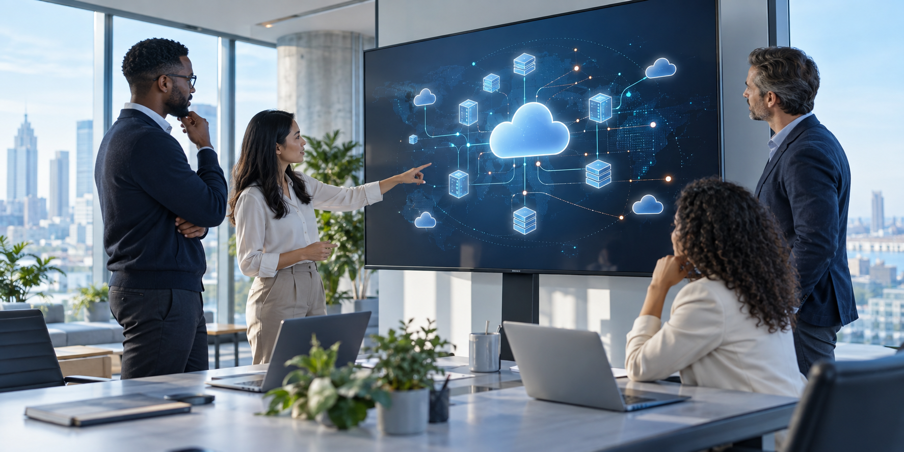 Equipe cloud reunie autour d une architecture d infrastructure