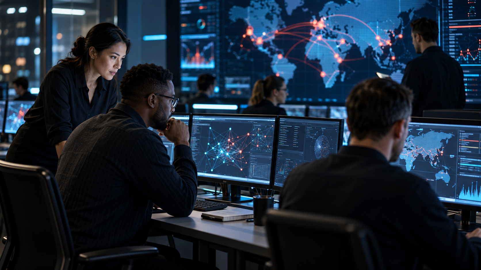 Equipe de securite informatique dans un SOC